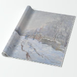 Snow at Argenteuil (by Claude Monet) Wrapping Paper<br><div class="desc">This design features an image of a famous oil-on-canvas painting by French impressionist Claude Monet (1840–1926). Its title is "Snow at Argenteuil" (or, in the original French, "Rue sous la neige, Argenteuil"). It is the largest of no less than eighteen works Monet painted of his home commune of Argenteuil while...</div>