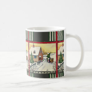 Snow at Christmas, Vintage Style, add text Coffee Mug
