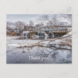 Snow At Finley Dam Thank You Postcard