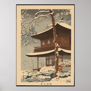Snow at Ginkakuji Temple Asano Takeji Poster