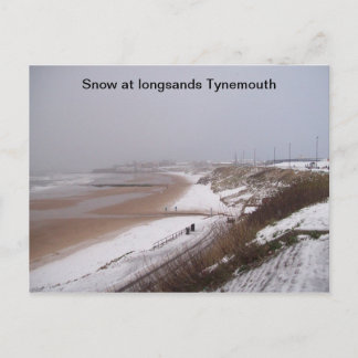 (Snow at longsands Tynemouth Postcard) Postcard