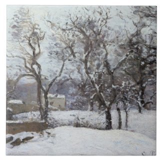 Snow at Louveciennes (1870) by Camille Pissarro Ceramic Tile