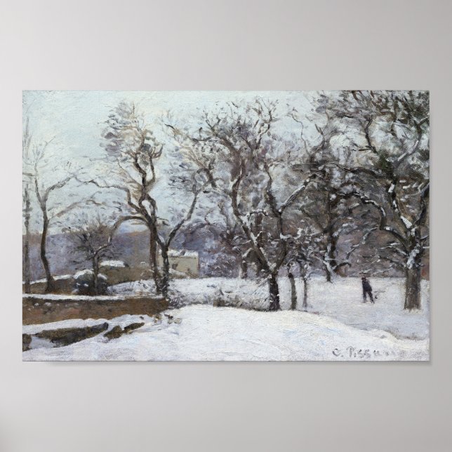 Snow at Louveciennes (1870) by Camille Pissarro Poster (Front)