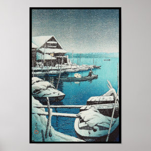 Snow at Mukôjima Hasui Kawase shin hanga art Poster