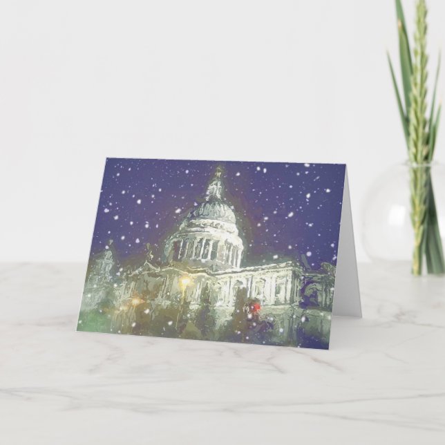 Snow at St Pauls Holiday Card (Front)
