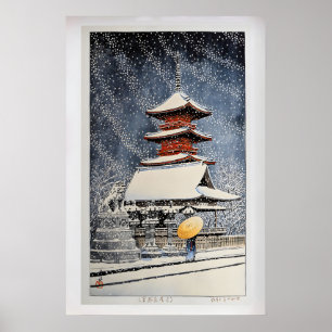 Snow at Ueno Toshogu Shrine by Kawase Hasui Poster