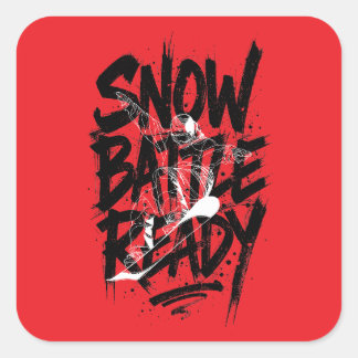 snow battle ready square sticker