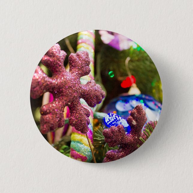 Snow Bauble 6 Cm Round Badge (Front)