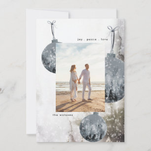 Snow Bauble Watercolor Christmas Holiday Card