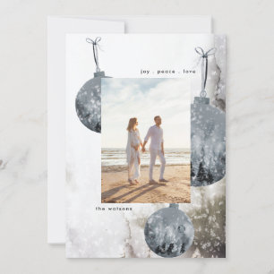 Snow Bauble Watercolor Christmas Holiday Card