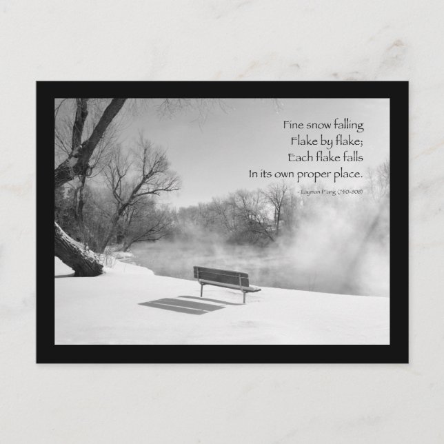 Snow Bench in Silence Postcard (Front)