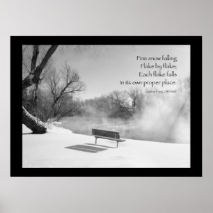 Snow Bench in Silence Poster