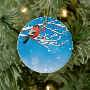 Snow Bird Ceramic Ornament