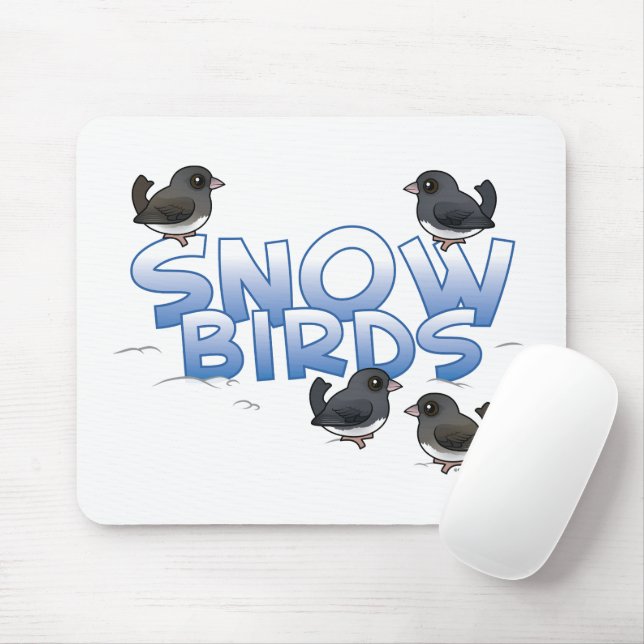 Snow Birds Mouse Pad (With Mouse)
