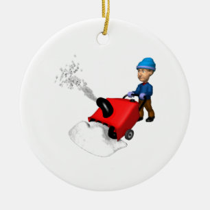 Snow Blower Ceramic Tree Decoration