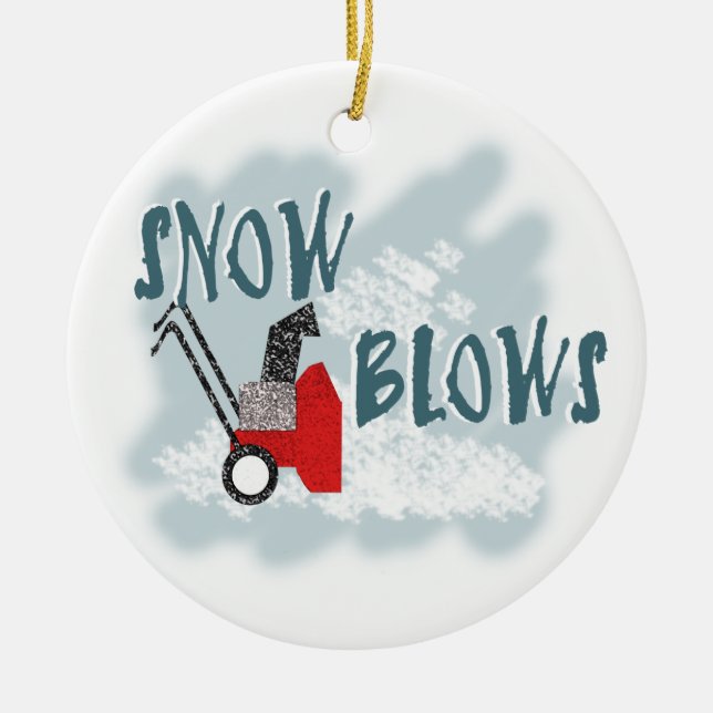 Snow Blows Ceramic Tree Decoration (Front)