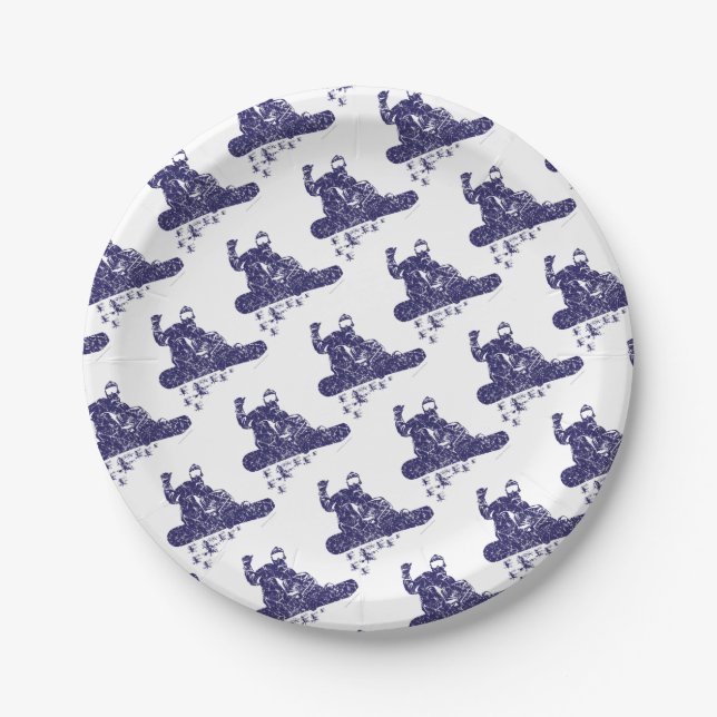 Snow-Boarder Paper Plate (Front)