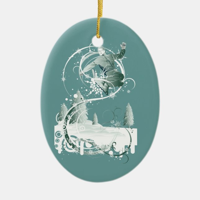 Snow Boarding Ornament (Front)