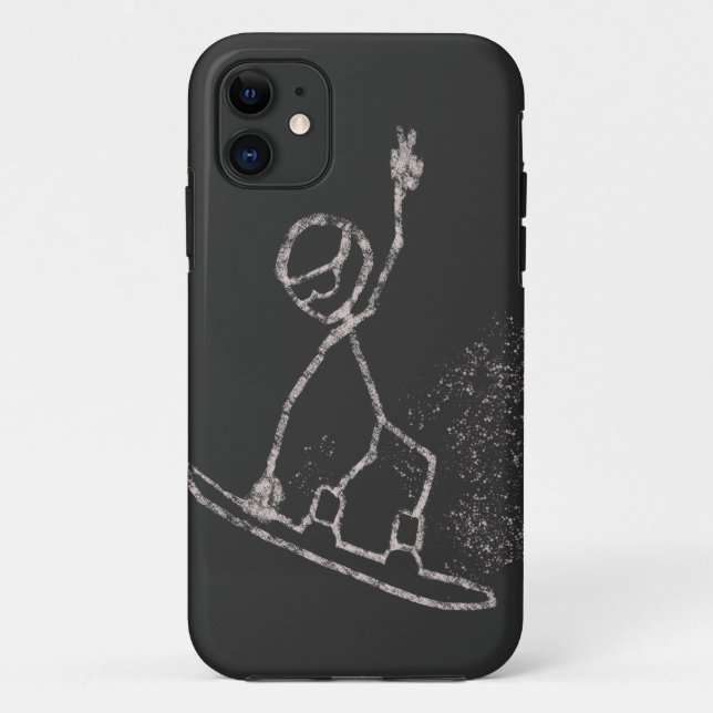 Snow boarding Stickman jump air nose grab peace Case-Mate iPhone Case (Back)