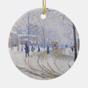Snow, Boulevard de Clichy, Paris, 1886 Ceramic Ornament