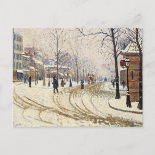 Snow, Boulevard de Clichy, Paris by Paul Signac Postcard