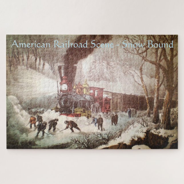 Snow Bound Train Large Puzzle (Horizontal)