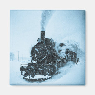 Snow Bound Train Magnet