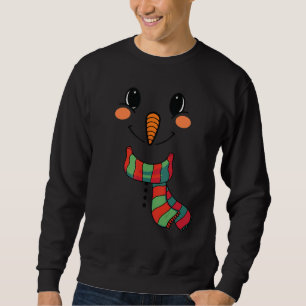 Snow Boy Snowman Face with Carrot Nose Kids Boys Sweatshirt