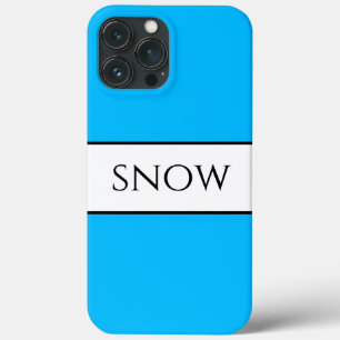 SNOW Bright Pretty Sky Blue White Winter Stripes iPhone 13 Pro Max Case