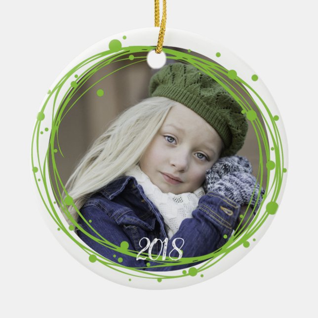 Snow Bubbles Christmas Wreath Ornament (Front)