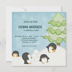 Snow Buddies Birthday Invitation