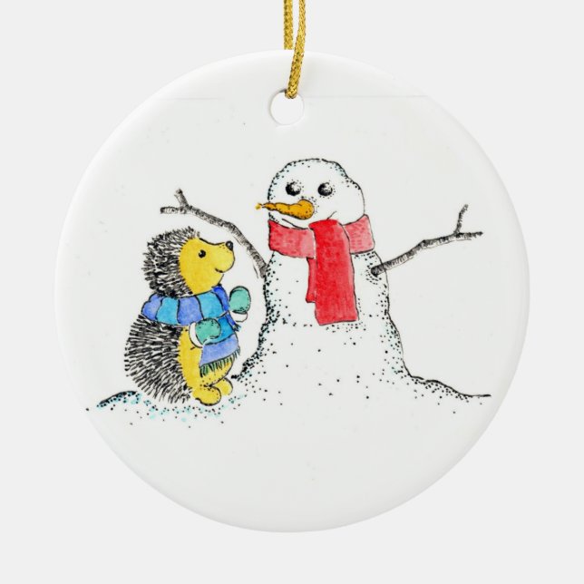 Snow Buddies Ceramic Tree Decoration (Front)
