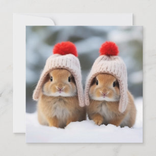 Snow Bunnies Greeting Card