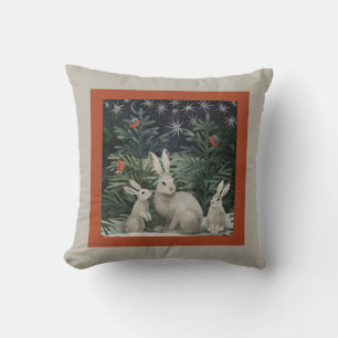 Snow Bunnies; Holiday  Cushion