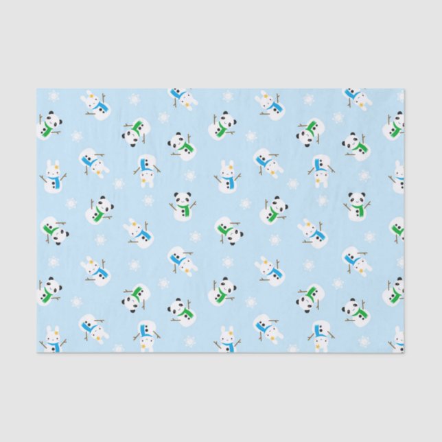 Snow Bunnies & Snow Pandas Tissue Paper (Front)