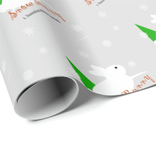 Snow Bunny Rabbit Christmas Wrapping Paper