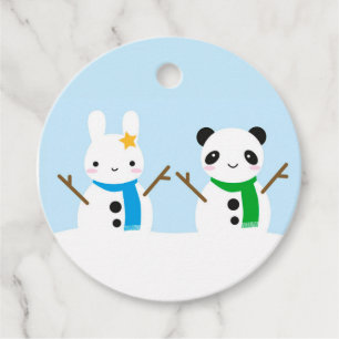 Snow Bunny & Snow Panda Favour Tags