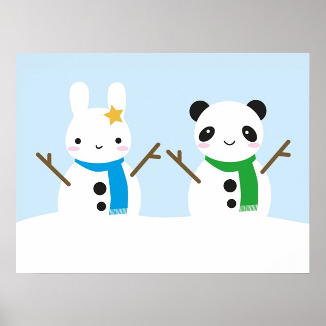 Snow Bunny & Snow Panda Poster (Front)
