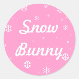 Snow Bunny Snowflakes Classic Round Sticker