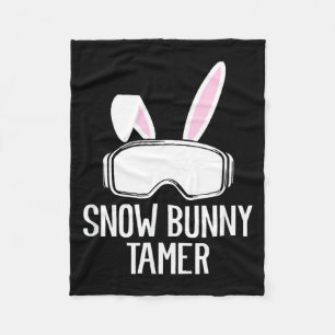 Snow bunny tamer ski funny apres party skiing skie fleece blanket
