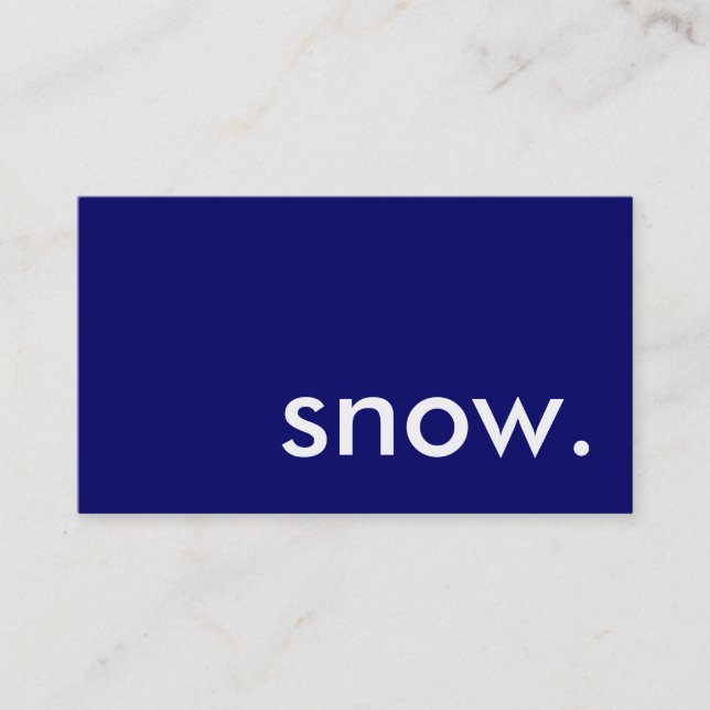 snow. business card (Front)