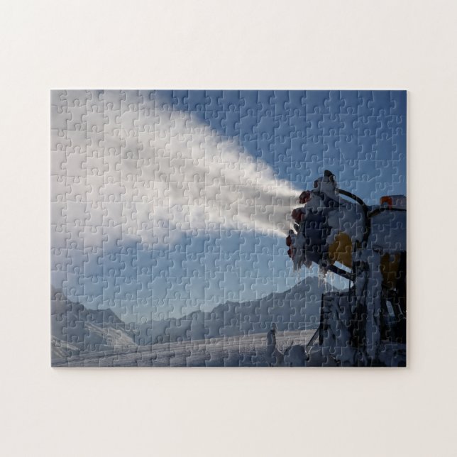 Snow Canon, Snow Machine Shooting Snow Jigsaw Puzzle (Horizontal)