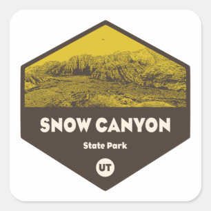 Snow Canyon State Park Utah Square Sticker