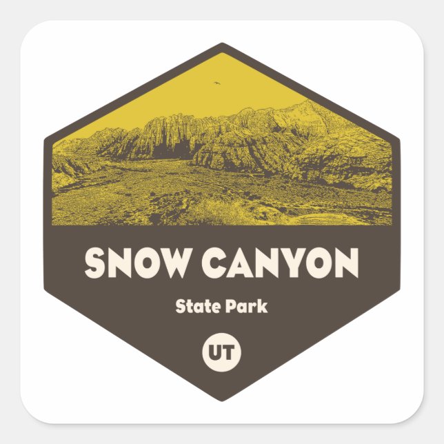 Snow Canyon State Park Utah Square Sticker (Front)