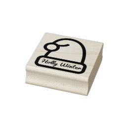 Snow Cap with Custom Name Signature  Rubber Stamp