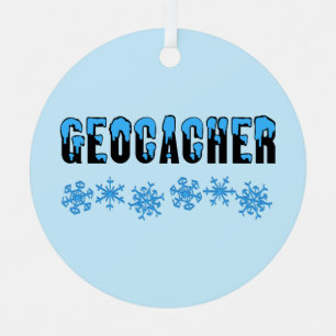 Snow Capped Geocacher Metal Tree Decoration