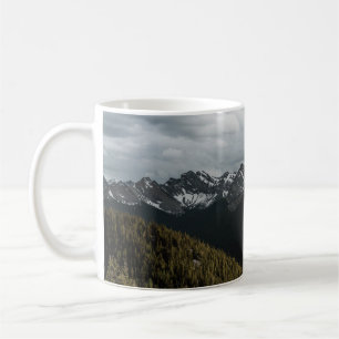 SNOW-CAPPED GRAY ROCKY MOUNTAIN UNDER CLOUDY SKY D COFFEE MUG