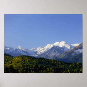 Snow capped Great Caucasus Mountains poster