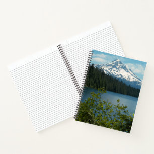 Snow Capped Mount Hood and Scenic Lake Landscape Notebook