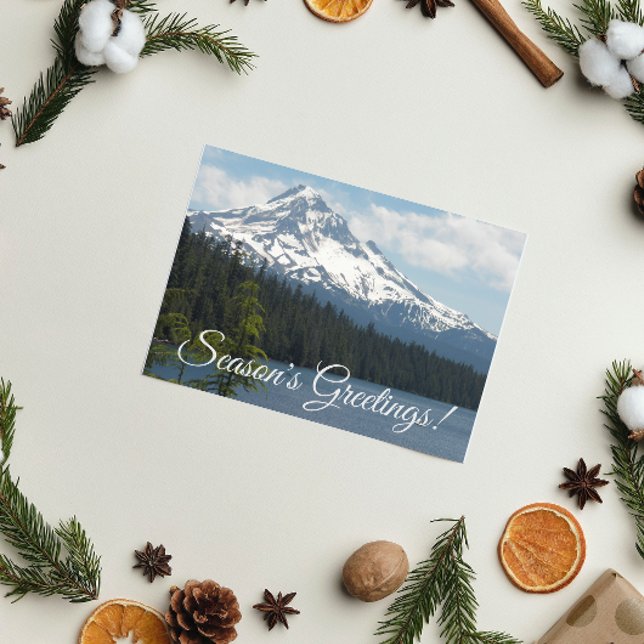 Snow Capped Mount Hood Landscape Holiday Card (In Situ)